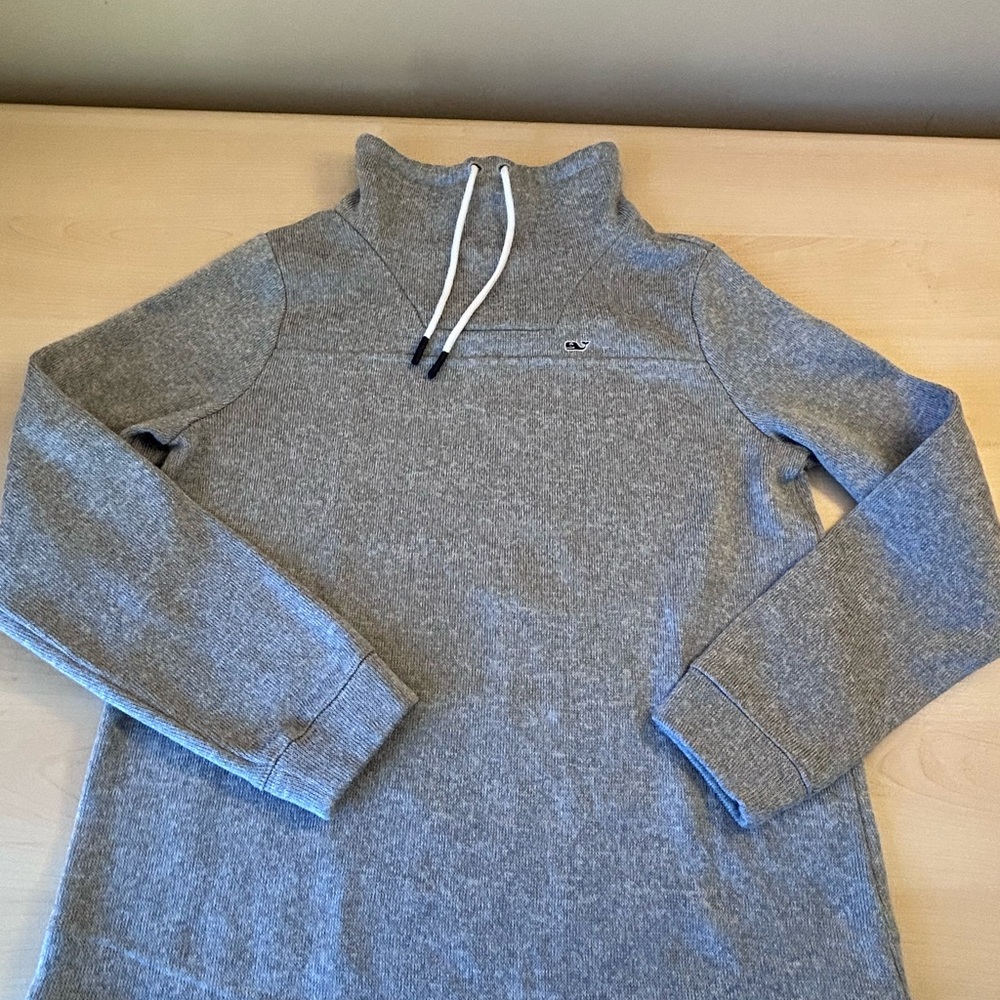 Vineyard Vines Gray Turtleneck Drawcord Pullover Sweatshirt XS